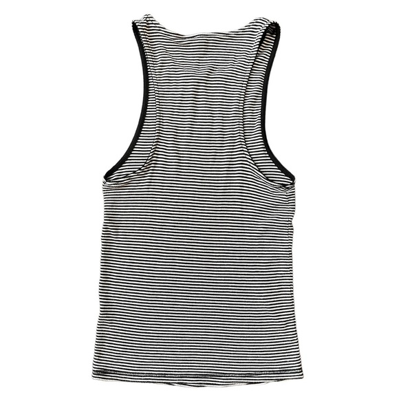 Aeropostale black/white striped ribbed high neck tank top size small - Picture 5 of 6